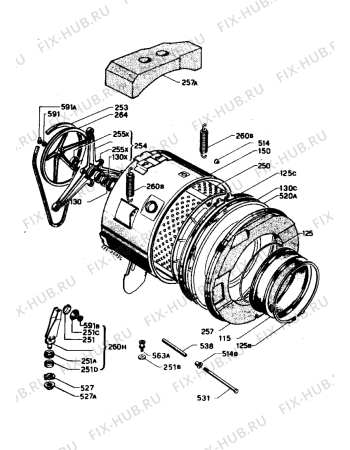 Взрыв-схема стиральной машины Zanussi ZF400P - Схема узла Tub and drum